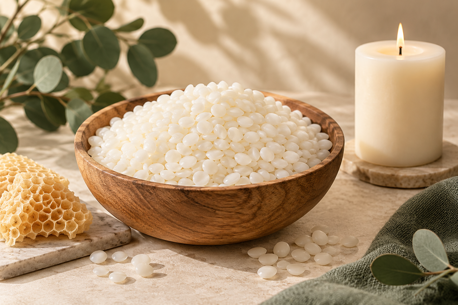 Sáp ong trắng tinh luyện dạng hạt dùng làm nến